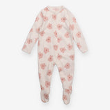 Sleepsuit white pink flowers