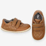 Shoe brown velcro white sole