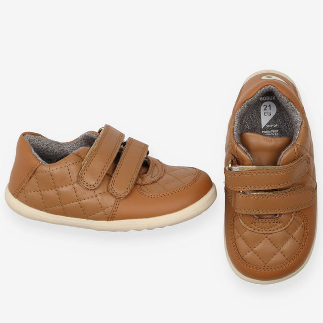 Shoe brown velcro white sole