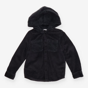 Hooded shirt cord dark grey 