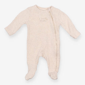 Sleepsuit zip rib cream I Love Daddy