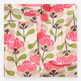 Jacket hooded white with pink flowers