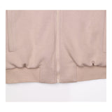 Taupe Beige Zip Front Long Sleeve Sweatshirt Jerse