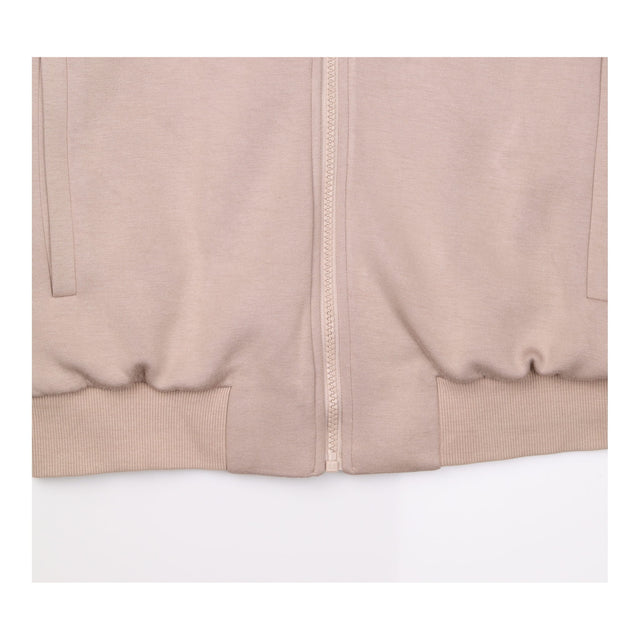 Taupe Beige Zip Front Long Sleeve Sweatshirt Jerse