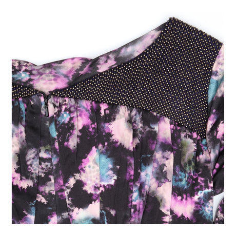 Black & Purple Embellished Metallic Beaded Dress