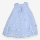 Dress blue sleeveless tulle butterflies