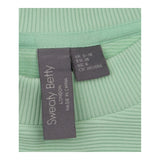 Mint Green Ribbed Long Sleeve Sweatshirt