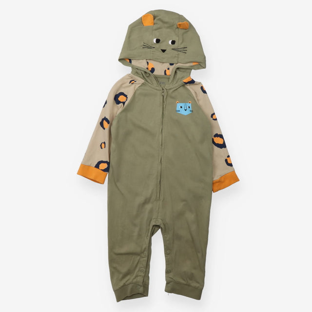 Onesie Tiger Green and Tiger Print Sleeves