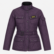 Quilted Jacket Dark Purple Belted High Neck