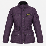 Quilted Jacket Dark Purple Belted High Neck