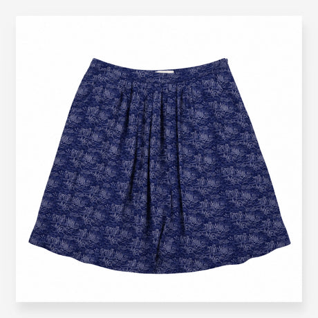 Skirt Navy Coastal Print Viscose