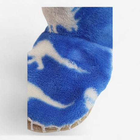 Slippers Blue with White Dinosaurs Size 8-10