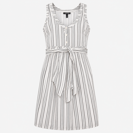 Striped Sleeveless V-Neck Maternity Dress Viscose 