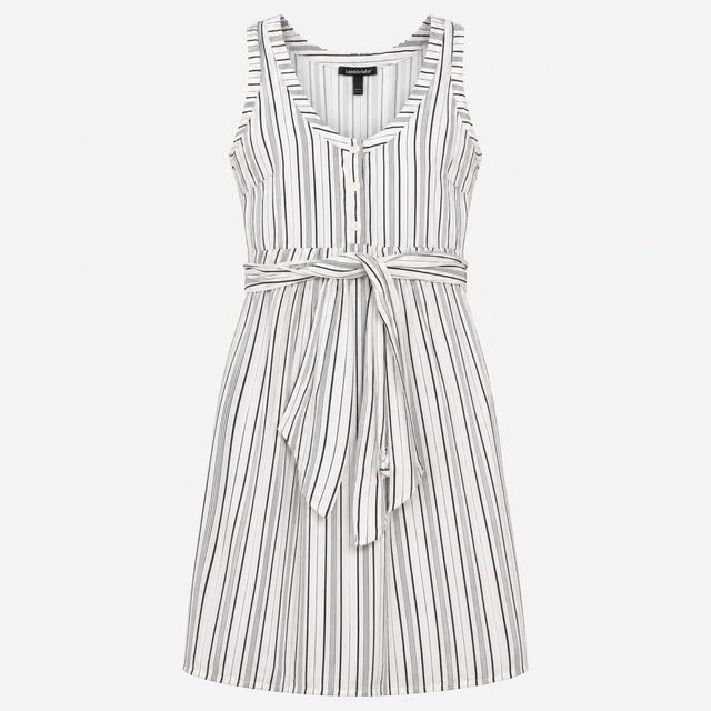 Striped Sleeveless V-Neck Maternity Dress Viscose 