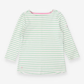 Joules Green Stripe Long Sleeve Top – 100% Cotton 