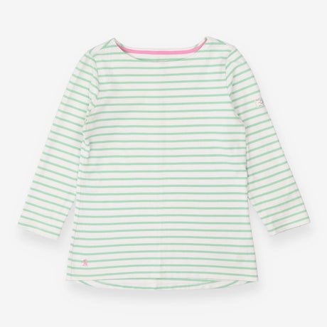 Joules Green Stripe Long Sleeve Top – 100% Cotton 