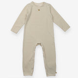 Cream and green striped sleepsuit with little lemo