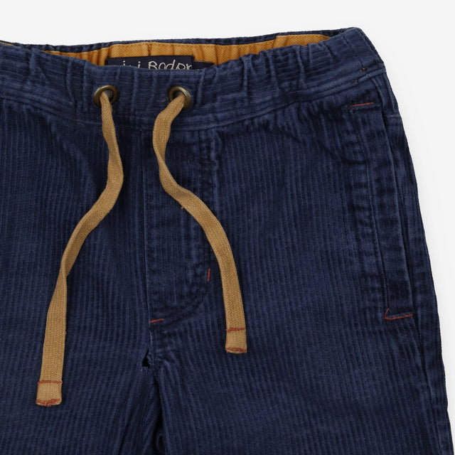 Navy Cord Jeans with Drawstring