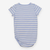 Bodysuit Blue Stripe Whale Applique