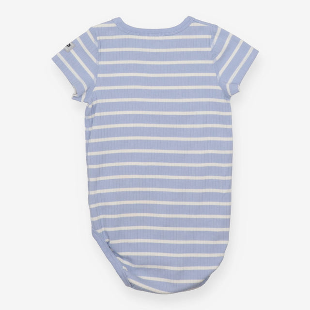 Bodysuit Blue Stripe Whale Applique