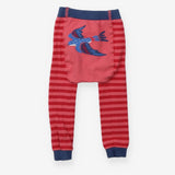Leggings knit pink striped bird