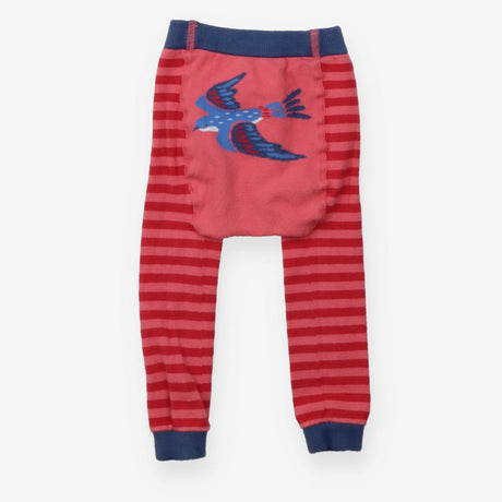 Leggings knit pink striped bird