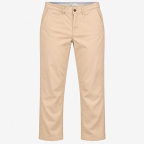 Trousers Chino Straight Leg Beige Cotton Stretch
