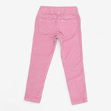 Cord pink pull up trousers