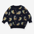 Sweater Navy Cheetah Appliques