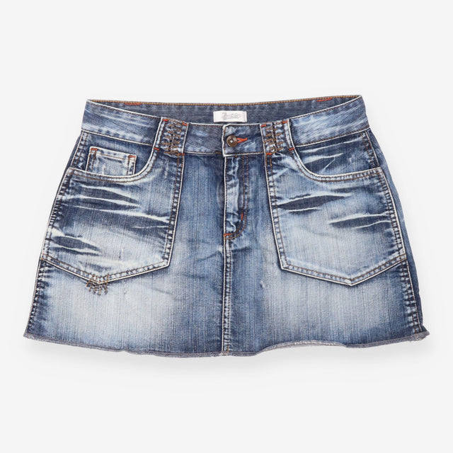 Y2K Vintage Low Rise Blue Whiskered Denim M