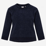 Jumper Crew Neck Chenille Ribbed Navy