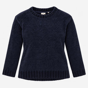 Jumper Crew Neck Chenille Ribbed Navy