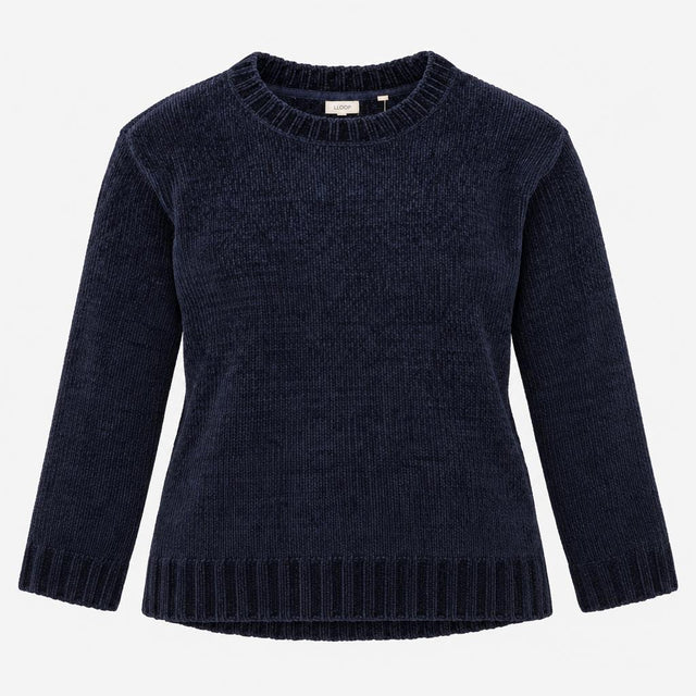 Jumper Crew Neck Chenille Ribbed Navy
