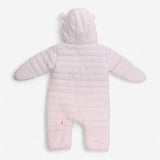 Pink bear pram suit furry lining