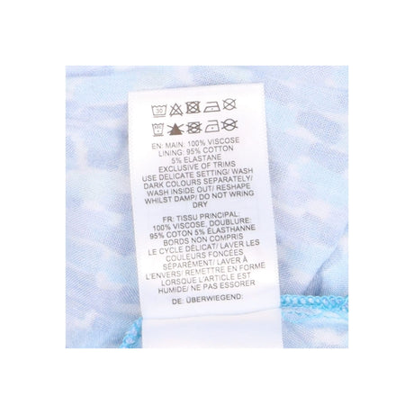Maternity Midi Dress Blue Abstract Print Blouson S
