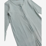 Sleepsuit Zipped Green Ribbed