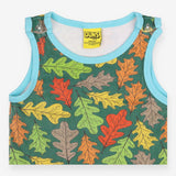 Romper Sleeveless Green Autumn Leaves