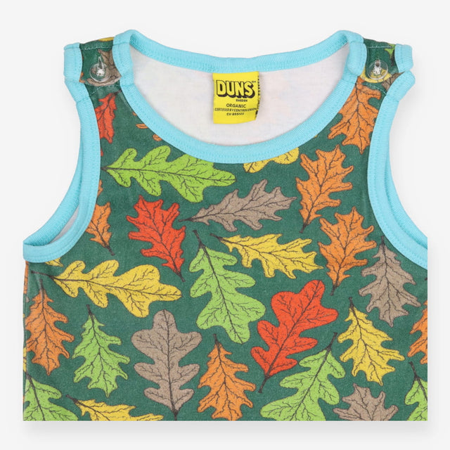 Romper Sleeveless Green Autumn Leaves
