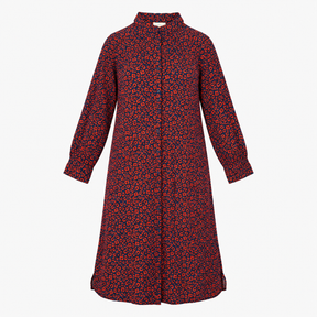 Navy & Red Animal Print Shirt Dress