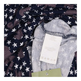 Dress Navy Blue Star Bird Print Long Sleeve Scoop 