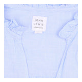Cotton Blouse Blue Embroidered Long Sleeve