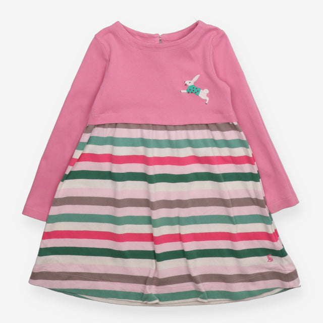 Pink and Striped Dress with Hare