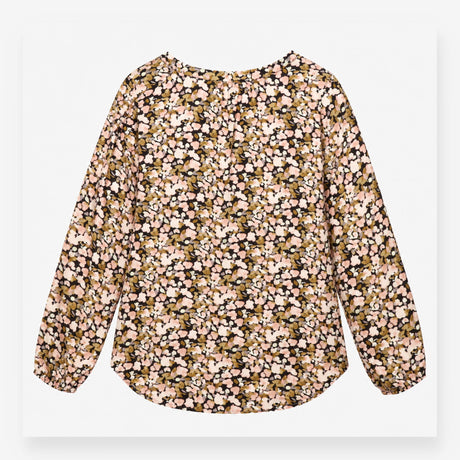 Top Blush Pink Floral Print Long Sleeve High Low H