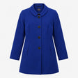 Coat Wool Blend Mandarin Collar Royal Blue