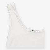 Maternity Vest White Ruched Stretch Jersey Tank