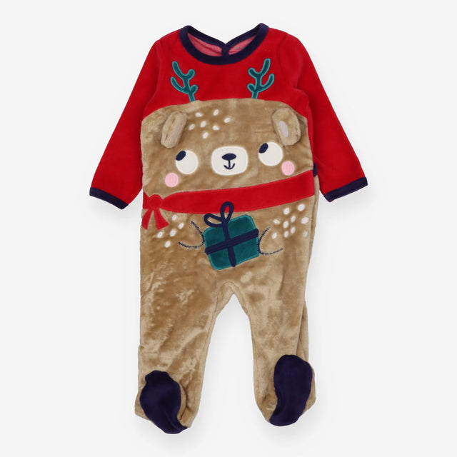 Sleepsuit red velour reindeer