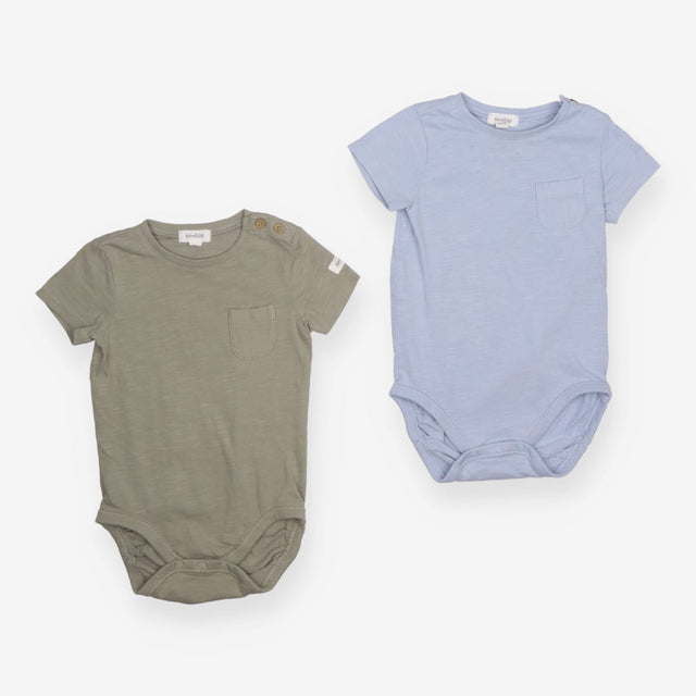 Bodysuits Khaki and Blue 2-Pack