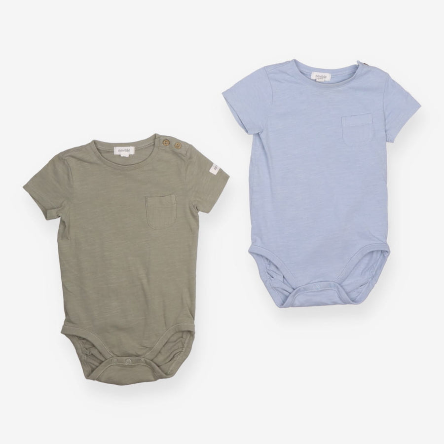 Bodysuits Khaki and Blue 2-Pack