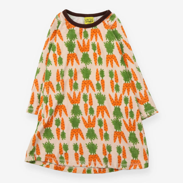 Dress long sleeve towelling with carrots