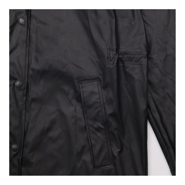 Black Waterproof Hooded Raincoat Longline Lightwei